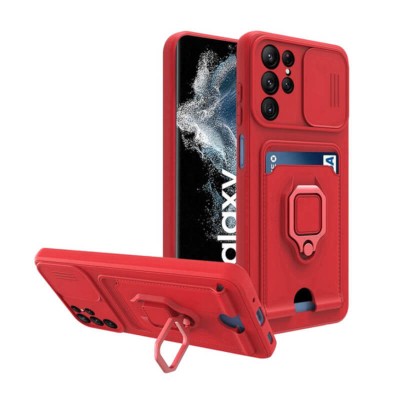 Bodycell Multifunction Case Με Κορδονι Samsung S22 Ultra 5G Red