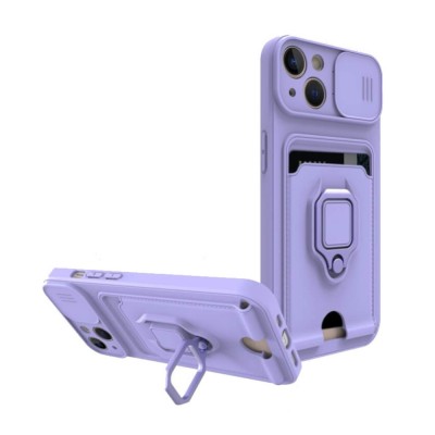 Bodycell Multifunction Case Με Κορδονι iPhone 14  Purple