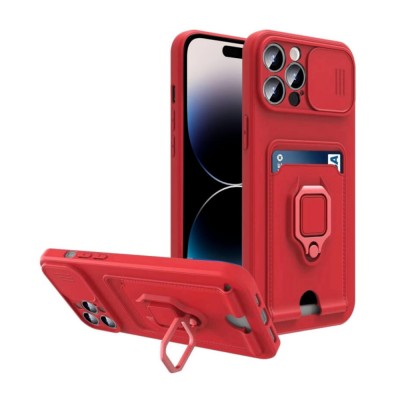 Bodycell Multifunction Case Με Κορδονι iPhone 14 Pro  Red