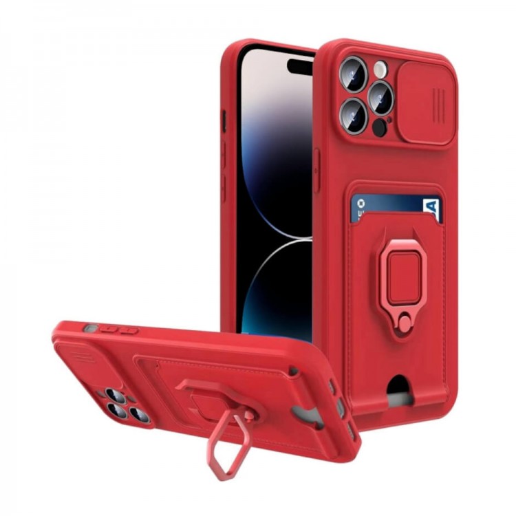 Bodycell Multifunction Case Με Κορδονι iPhone 14 Pro  Red