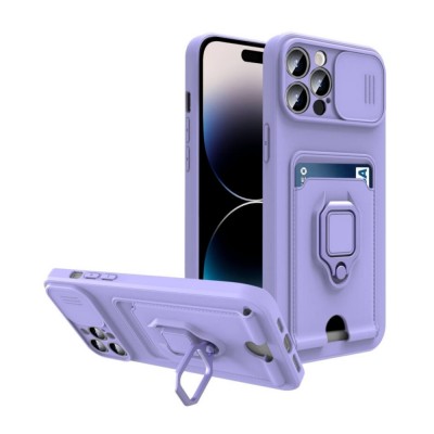 Bodycell Multifunction Case Με Κορδονι iPhone 14 Pro Max Purple