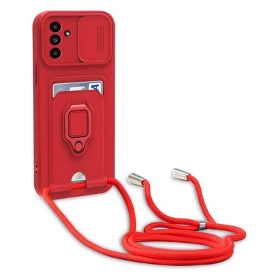 Bodycell Multifunction Case Με Κορδονι Samsung A14 4G/5G Red