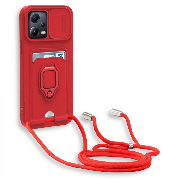 Bodycell Multifunction Case Με Κορδονι Xiaomi Poco X5 Pro/Note 12 Pro Red