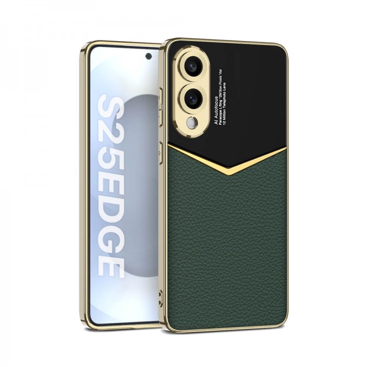 Bodycell Jazz Leather Backcover Samsung S25 Edge Green