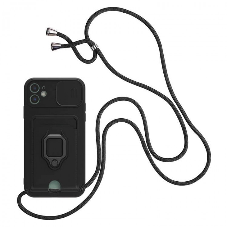 Bodycell Multifunction Case Με Κορδονι Samsung A72 4G/5G Black