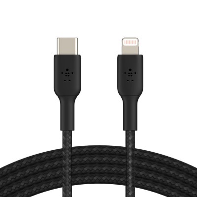 Belkin CAA004bt1MBK Braided USB-C to Lightning Cable (1M)Μαύρο