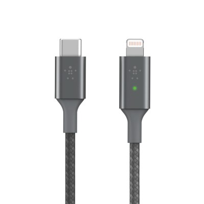 Belkin CAA006BT04GR Smart LED USB-C to Lightning CableΓκρι