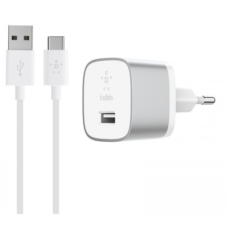Belkin BOOST↑UP™ Quick Charge™ 3.0 Home Charger with USB-A to USB-C™ Cable-F7U034vf04-SLVΑσημί