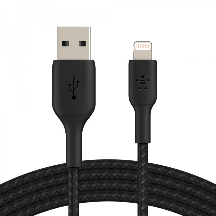 Belkin CAA002bt2MBK Braided Lightning to USB-A Cable (2m)Μαύρο