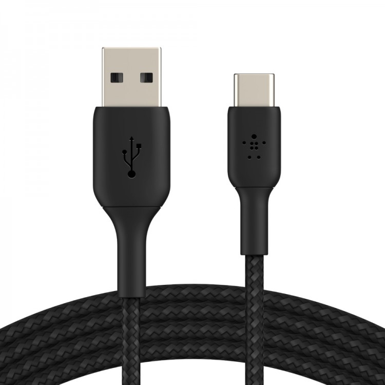 Belkin CAB002bt1MBK Braided USB-C to USB-A Cable (1m)Μαύρο