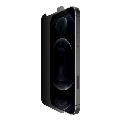Belkin OVA031zz Tempered Glass Privacy Anti-Microbial Screen Protector for iPhone 12 Pro Max