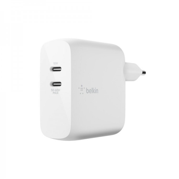 Belkin WCH003vfWH USB-C PD GaN dual-port charger (63 W)Λευκό