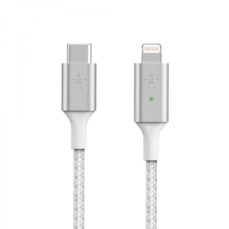 Belkin CAA006BT04WH Smart LED USB-C to Lightning CableΛευκό