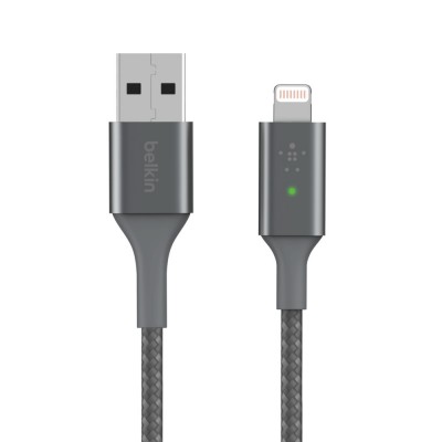 Belkin CAA007BT04GR Smart LED Lightning to USB-A CableΓκρι