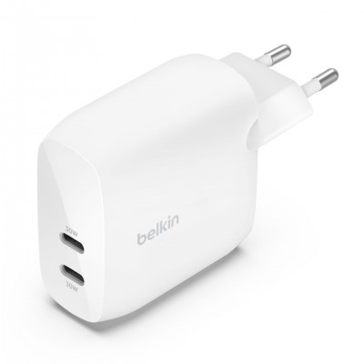 Belkin WCB010vfWH BoostCharge Pro Dual USB-C® Wall Charger with PPS 60WΛευκό