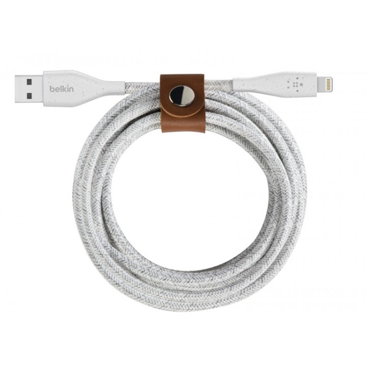 Belkin DuraTek™ Plus Lightning to USB-A Cable with Strap- F8J236bt10-WHTΛευκό