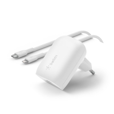 Belkin WCA005vf1MWH-B5 BOOST↑CHARGE™ USB-C® PD 3.0 PPS Wall Charger 30W + USB-C® Cable with LightninΛευκό