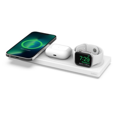 Belkin WIZ016vfWH BOOST↑CHARGE PRO 3-in-1 Wireless Charging Pad with MagSafeWhite