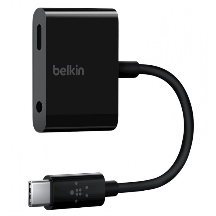 Belkin RockStar™ 3.5mm Audio + USB-C™ Charge Adapter-F7U080btBLKΜαύρο