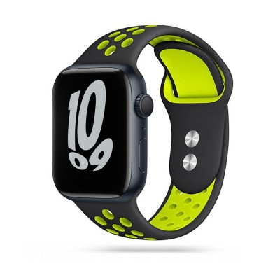 TECH-PROTECT SOFTBAND APPLE WATCH 4 / 5 / 6 / 7 / 8 / SE / ULTRA (42 / 44 / 45 / 49 MM) BLACK/LIME