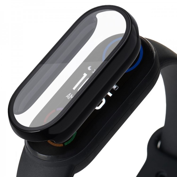 Θήκη Tech Protect DEFENSE 360 με Γυαλί προστασίας για XIAOMI MI BAND 3 / 4 / 5 / 6 / 6 NFC - ΜΑΥΡΟ