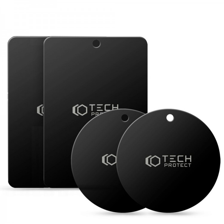 Tech Protect Ανταλλακτικά μεταλλικά αυτοκόλλητα Metalplate Magnetic 4τεμ. - ΜΑΥΡΟ