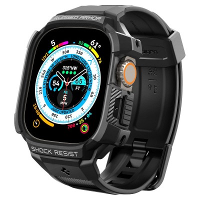 Θήκη Spigen SGP Rugged Armor PRO με λουράκι για Apple Watch ULTRA (49 MM) - ΜΑΥΡΟ - ACS05460