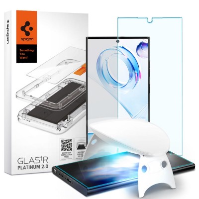 Spigen SGP GLAS.tR SLIM Γυαλί προστασίας 9H GLAS.TR PLATINUM UV 3D LED LAMP KIT για SAMSUNG GALAXY S23 ULTRA - ΔΙΑΦΑΝΟ - AGL05944