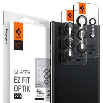 SPIGEN SGP OPTIK.TR EZ FIT CAMERA PROTECTOR Γυαλί προστασίας ΦΑΚΩΝ για CAMERA LENS Samsung GALAXY S23 ULTRA - ΜΑΥΡΟ - AGL05950 - 2-TEM