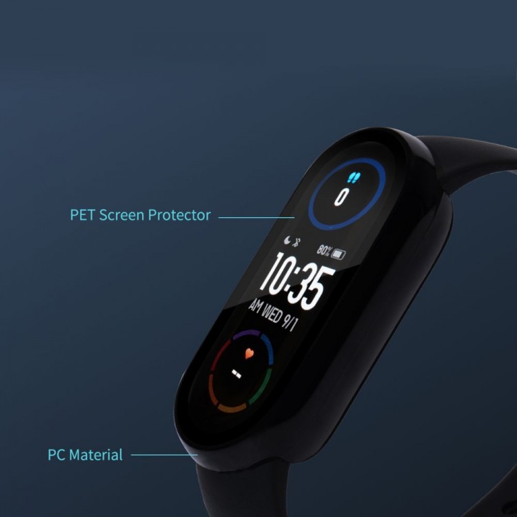 Θήκη Tech Protect DEFENSE 360 με Γυαλί προστασίας για XIAOMI MI BAND 3 / 4 / 5 / 6 / 6 NFC - ΜΑΥΡΟ