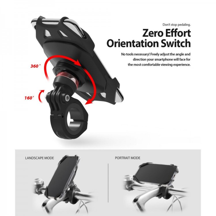 RINGKE SPIDER BIKE Βάση Στήριξης Ποδηλάτου για Smartphones 4"-6" - Μαύρο - ACSG0001