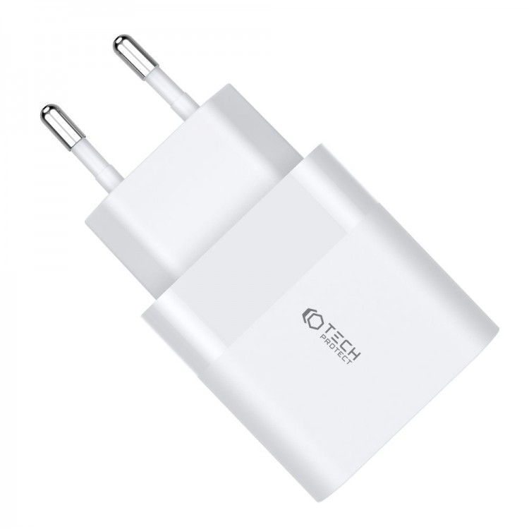 TECH PROTECT C30W 2-PORT NETWORK CHARGER PD30W/QC3.0 - WHITE