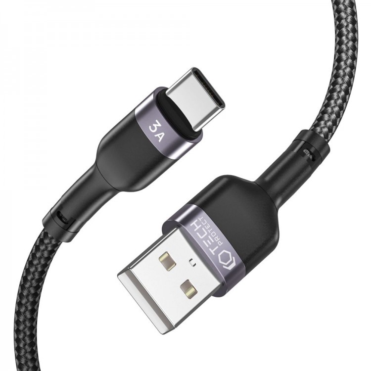 TECH PROTECT Καλώδιο ULTRABOOST USB-A σε USB-C, 3A, 25εκ. - ΜΑΥΡΟ