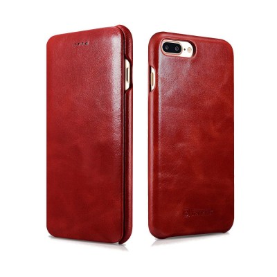 Case ICARER FOLIO Leather Curved Edge VINTAGE for Apple iPhone 6 PLUS, 6S PLUS - RED