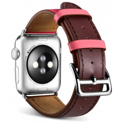 iCarer Γνήσιο Δερμάτινο Watchband λουράκι για Apple Watch 4/5/6/7/SE/8/9/Ultra - 44/45/49mm - ΚΑΦΕ ΡΟΖ - ICR265 iCarer Γνήσιο Δερμάτινο Watchband λουράκι για Apple Watch 4/5/6/7/SE/8/9/Ultra - 44/45/49mm - ΚΑΦΕ ΡΟΖ - ICR265