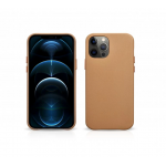 Θήκη ICARER Δερμάτινη Vintage για Apple iPhone 12 / 12 PRO 6.1 - ENGLISH TAN ΚΑΦΕ - RIX1206-BN