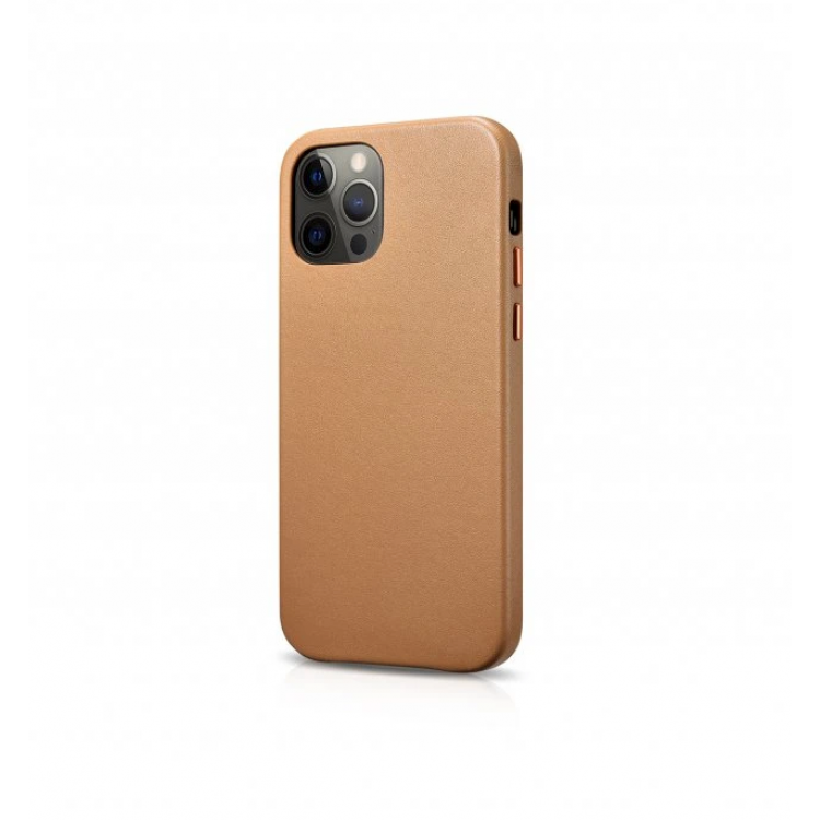 Θήκη ICARER Δερμάτινη Vintage για Apple iPhone 12 / 12 PRO 6.1 - ENGLISH TAN ΚΑΦΕ - RIX1206-BN