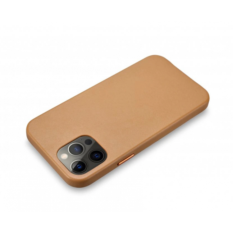 Θήκη ICARER Δερμάτινη Vintage για Apple iPhone 12 / 12 PRO 6.1 - ENGLISH TAN ΚΑΦΕ - RIX1206-BN