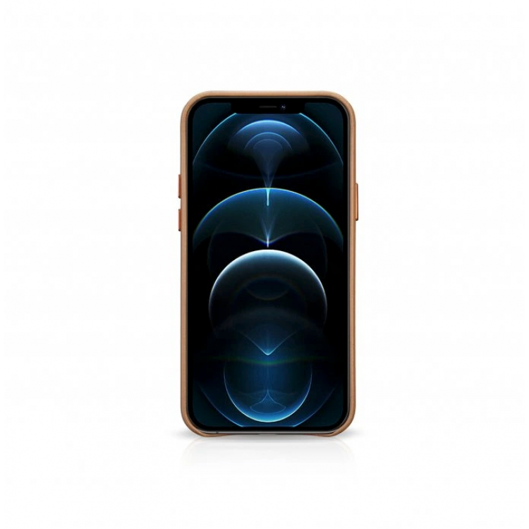 Θήκη ICARER Δερμάτινη Vintage για Apple iPhone 12 / 12 PRO 6.1 - ENGLISH TAN ΚΑΦΕ - RIX1206-BN