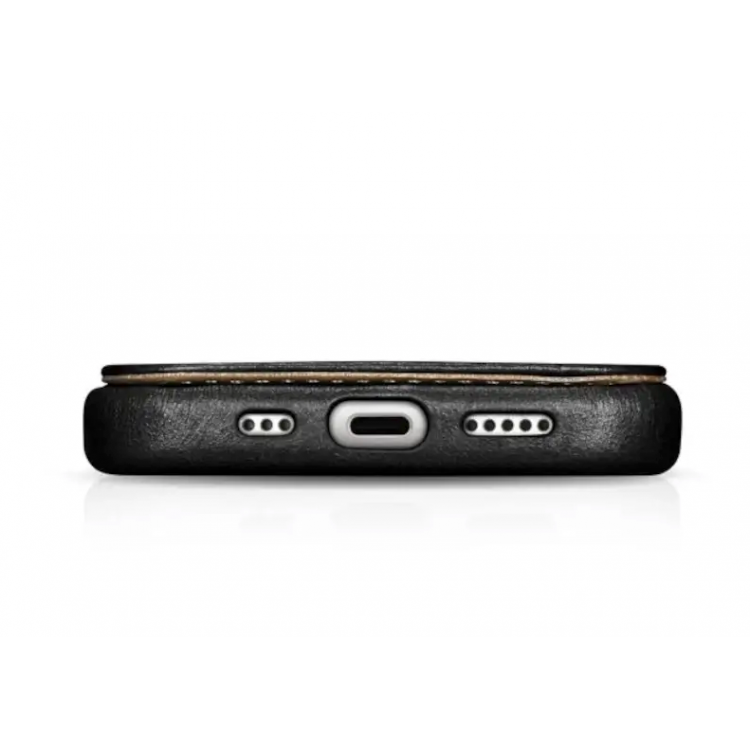 Θήκη ICARER FOLIO Δερμάτινη Magsafe VINTAGE για Apple iPhone 16 6.1 2024 5G - ΜΑΥΡΟ - WMI16240713