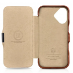 Θήκη ICARER FOLIO Δερμάτινη Magsafe VINTAGE για Apple iPhone 16 6.1 2024 5G - ΚΑΦΕ - WMI16240713-BN