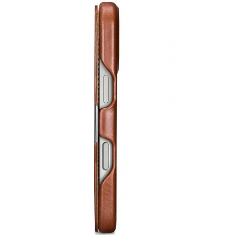 Θήκη ICARER FOLIO Δερμάτινη Magsafe VINTAGE για Apple iPhone 16 6.1 2024 5G - ΚΑΦΕ - WMI16240713-BN