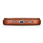 Θήκη ICARER FOLIO Δερμάτινη Magsafe VINTAGE για Apple iPhone 16 6.1 2024 5G - ΚΑΦΕ - WMI16240713-BN