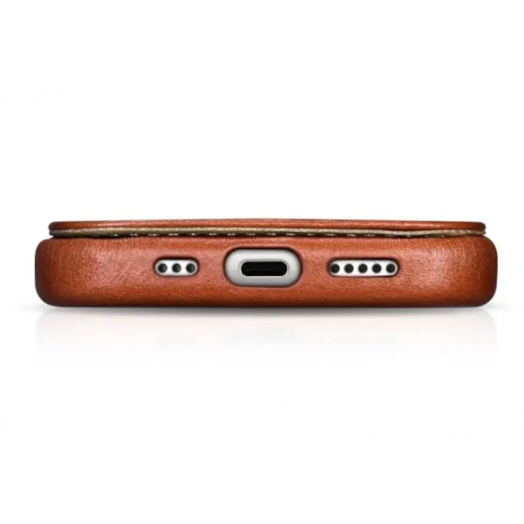 Θήκη ICARER FOLIO Δερμάτινη Magsafe VINTAGE για Apple iPhone 16 6.1 2024 5G - ΚΑΦΕ - WMI16240713-BN