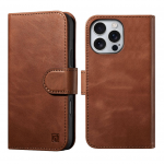 Θήκη ICARER FOLIO Δερμάτινη Leather Magsafe 2in1 Wallet με RFID για Apple iPhone 16 Pro 6.3 5G 2024 - ΚΑΦΕ - WMI16240720