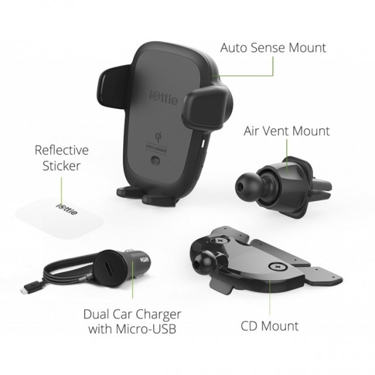iOttie Auto Sense Wireless Qi Βάση στήριξης universal Fast Charging Car 2in1 Vent και CD Mount για SMARTPHONES - HLCRIO164