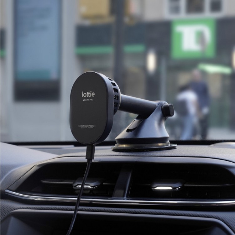 iOttie Velox MagSafe Pro Μαγνητική Βάση στήριξης αυτοκινήτου με ασύρματη φόρτιση Dash & Windshield με CryoFlow™ cooling technology  - VLXWCG204
