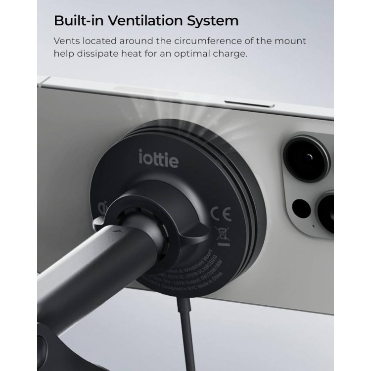 iOttie Velox Qi2 Mini 15W MagSafe Μαγνητική Βάση στήριξης αυτοκινήτου με ασύρματη φόρτιση Dash & Windshield - VLXWCG213