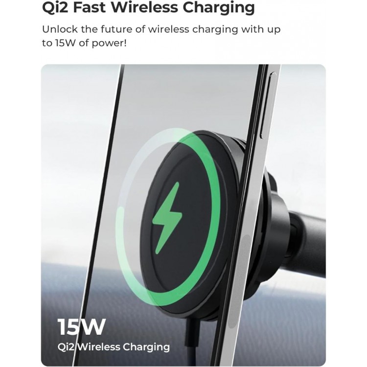 iOttie Velox Qi2 Mini 15W MagSafe Μαγνητική Βάση στήριξης αυτοκινήτου με ασύρματη φόρτιση Dash & Windshield - VLXWCG213