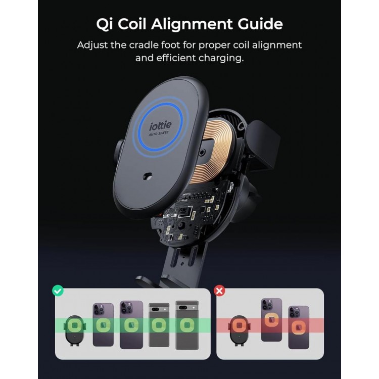 iOttie AutoSense 2 Wireless Air Vent Universal Βάση αυτοκινήτου αεραγωγού για smartphones με Qi Ασύρματη Φόρτιση - ATSWCG206